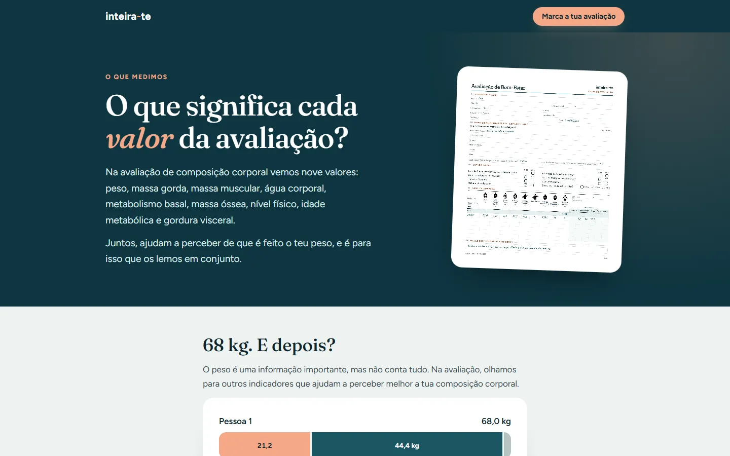 Página O que significa cada valor da avaliação, no site inteira-te